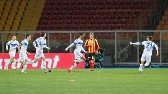 BRESCIA STAGIONE 2020-2021 LECCE-BRESCIA 09/02/2021 ESULTANZA AYE MICHEL CAPUTO/SILPRESS