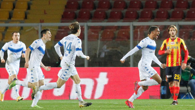BRESCIA STAGIONE 2020-2021 LECCE-BRESCIA 09/02/2021 ESULTANZA AYE MICHEL CAPUTO/SILPRESS