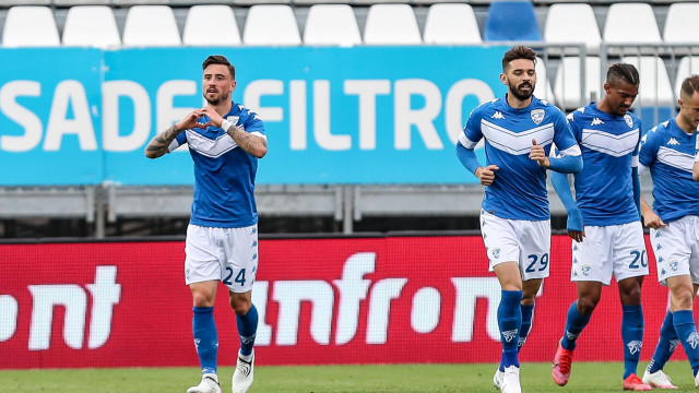 Sport Calcio Serie B Stadio Mario Rigamonti Brescia Spal nella foto Filip Jagiello esulta dopo il gol 1/05/2021 nicoli@newreporter