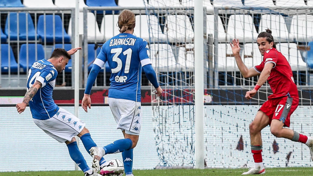 Sport Calcio Serie B Stadio Mario Rigamonti Brescia Spal nella foto gol Filip Jagiello 1/05/2021 nicoli@newreporter