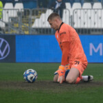 Marius Adamonis of FC Sudtirol Team during the Italian Serie B soccer championship match between Brescia Calcio and FC Sudtirol at Mario Rigamonti Stadium on February 23, 2025, Brixia, Italy.