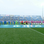 Brescia Calcio FC Team and FC Sudtirol during the Italian Serie B soccer championship match between Brescia Calcio and FC Sudtirol at Mario Rigamonti Stadium on February 23, 2025, Brixia, Italy.
