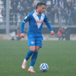 Luca Dâ??Andrea of Brescia Calcio FC carries the ball during the Italian Serie B soccer championship match between Brescia Calcio and FC Sudtirol at Mario Rigamonti Stadium on February 23, 2025, Brixia, Italy.