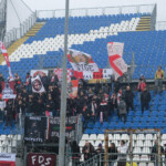 Supporters of FC Sudtirol during the Italian Serie B soccer championship match between Brescia Calcio and FC Sudtirol at Mario Rigamonti Stadium on February 23, 2025, Brixia, Italy.