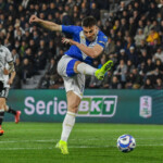 Gabriele Moncini (Brescia) shoots towards the goal during Spezia Calcio vs Brescia Calcio, Italian soccer Serie B match in La Spezia, Italy, March 28 2025