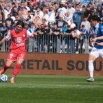 Antonio Fiori of Mantova 1911 during the Italian Serie B soccer championship football match between Brescia Calcio FC and Mantova 1911 at Mario Rigamonti Stadium on April 5, 2025, Brixia, Italy.