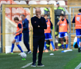 Eugenio Corini head coach Union Brescia during the match of 6th day of the Serie A Championship between L.R. Vicenza vs Union Brescia at the Romeo Menti Stadium on 29 March 2026 in Vicenza, VI.